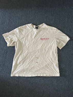 H&M White Pasta & Co Short Sleeve Tee
